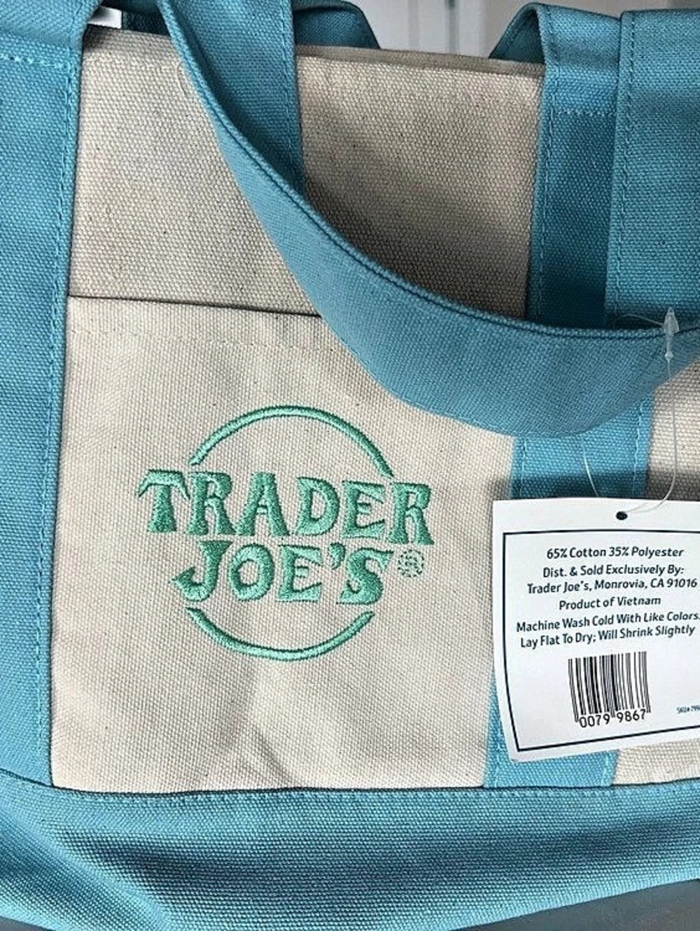 Trader Joe's Mini Pastel Canvas Tote Bag